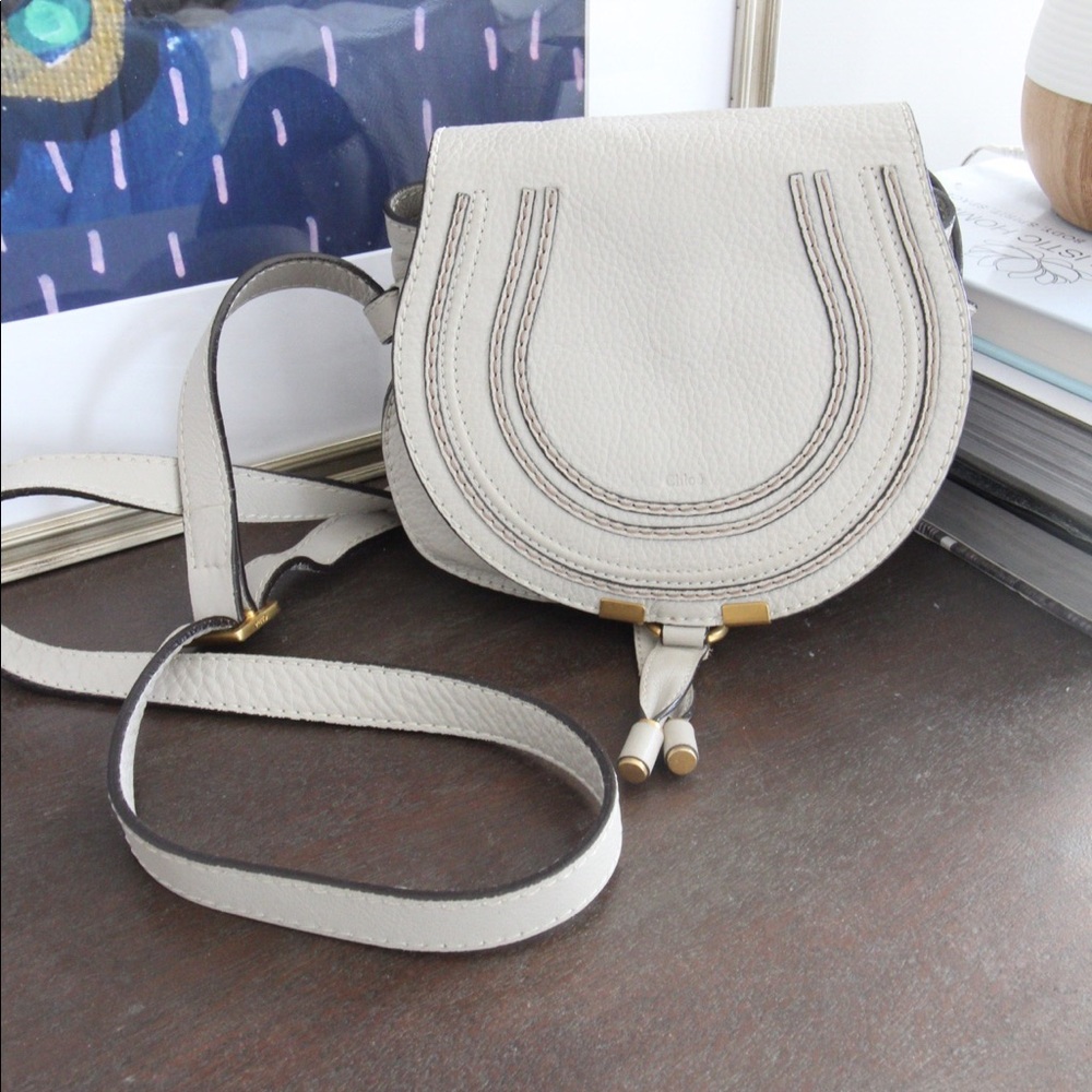 Authentic Chloe Mini Marcie Crossbody in Dove